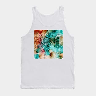 Messy Abstract Sunflower Tank Top